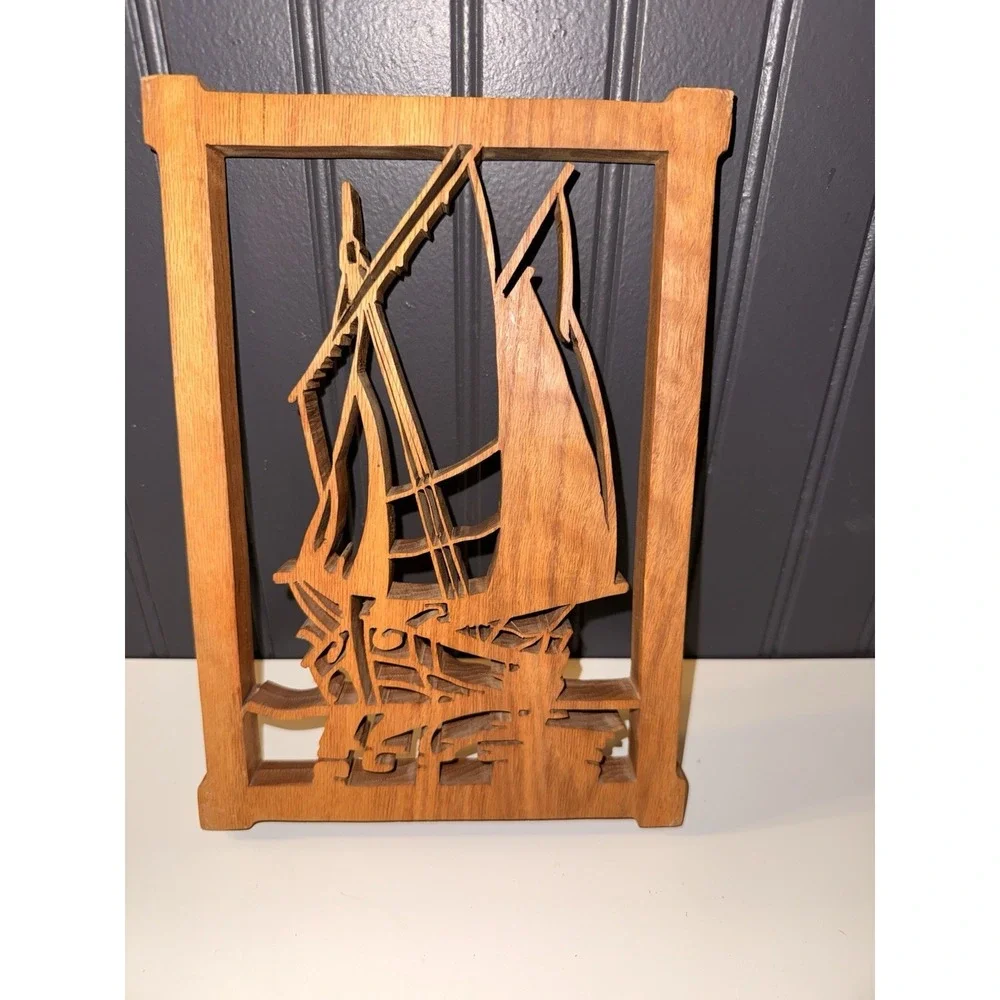 Laser Wood Cut Sail Boat